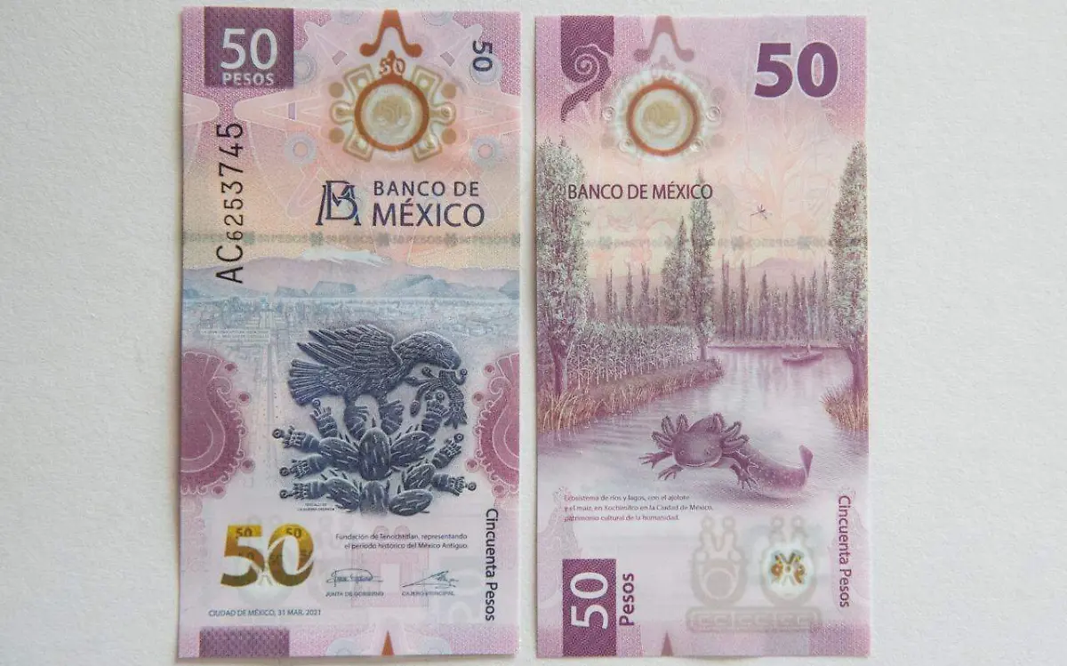 Billete de 50 del ajolote que se vende en medio millón de pesos